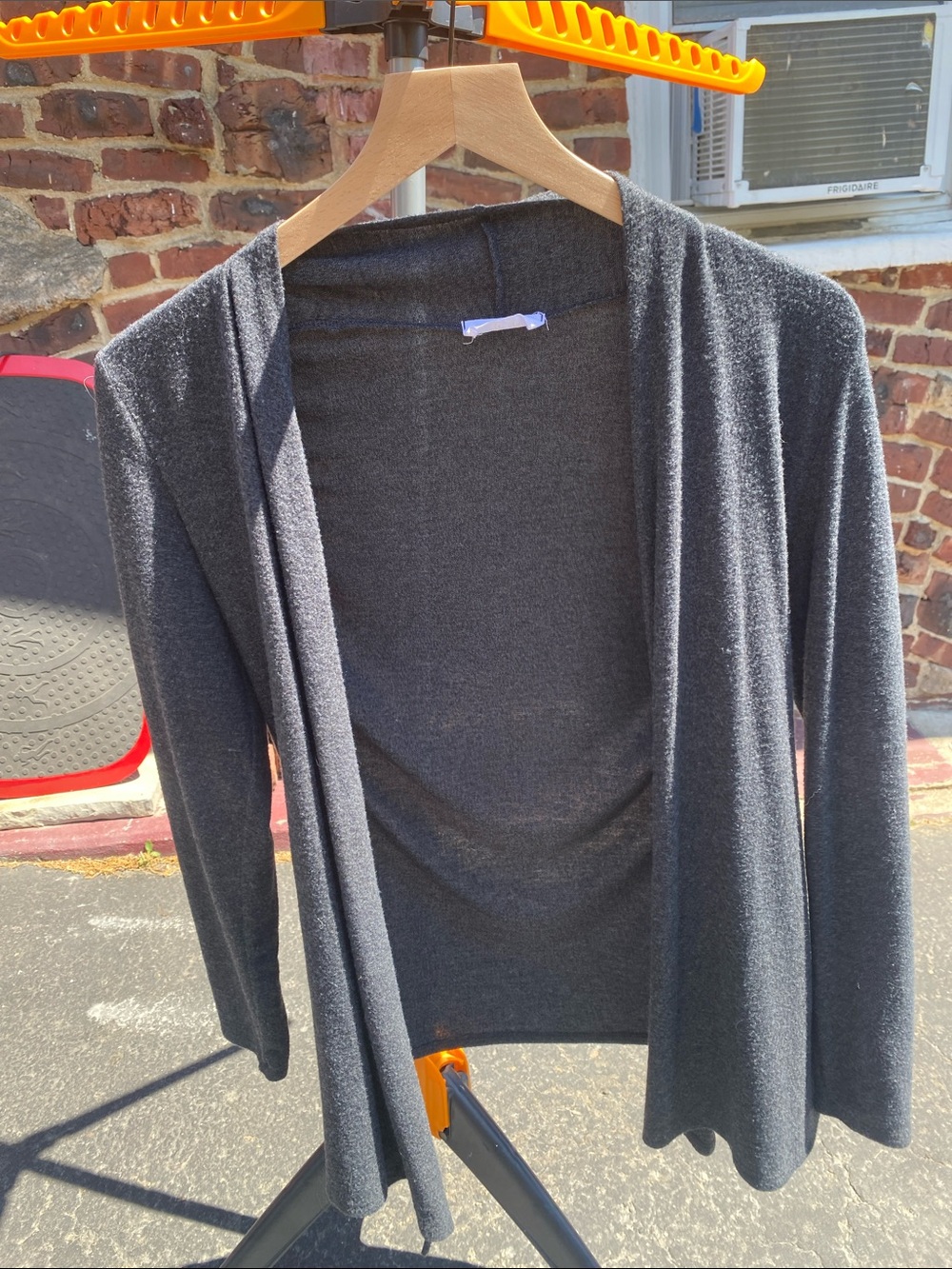 Women's Charcoal Wrap-Front Lightweight Cardigan